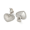 Heart Brass Pave Clear Cubic Zirconia Stud Earrings EJEW-N054-41P-2