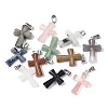 Natural & Synthetic Mixed Stone Cross Pendants G-M454-02-1