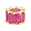 Brass Micro Pave Cubic Zirconia European Beads KK-C170-34G-01-2