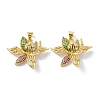 Brass Cubic Zirconia Pendants KK-B047-13G-2