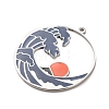 304 Stainless Steel Enamel Pendants STAS-F367-17P-2