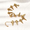 304 Stainless Steel Spike Link Chain Bracelets for Women BJEW-G778-01G-3