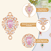 20Pcs 5 Colors Brass Micro Pave Clear Cubic Zirconia Connector Charms KK-DC0002-82-3