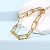 304 Stainless Steel Paperclip Chain Bracelets for Women Men BJEW-A048-01G-3