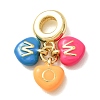 Mother's Day Brass & Enamel Dangle Charms KK-CBADE12-01G-1