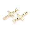 Religion Brass Micro Pave Clear Cubic Zirconia Pendants KK-T080-52G-2