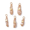 5Pcs 5 Styles Electroplated Natural Quartz Crystal Copper Wire Wrapped Pendants PALLOY-JF03435-1