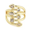 Rack Plating Brass Micro Pave Cubic Zirconia Finger Ring RJEW-C080-01A-GP-3