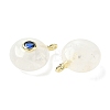 Natural Quartz Crystal Flat Round Pendants G-H318-01G-12-2