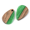 Opaque Resin & Walnut Wood Pendants RESI-S389-027A-C03-2