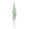3Pcs 3 Styles Electroplated Natural Quartz Crystal Nuggets Copper Wire Wrapped Pendants PALLOY-JF03128-08-3
