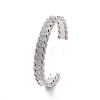 Clear Cubic Zirconia Open Cuff Bangle BJEW-F445-07P-2