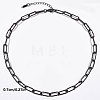 304 Stainless Steel Textured Paperclip Chain Necklaces for Women HX6515-5-1