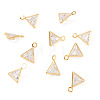 10Pcs Brass Micro Pave Cubic Zirconia Triangle Charms KK-TADJ0001-25-1