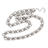 8MM 304 Stainless Steel Twisted Ring Link Chain Necklaces NJEW-Z105-04P-04-4