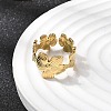 5Pcs 304 Stainless Steel Open Cuff Rings for Women RJEW-K313-11G-3
