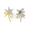 Bowknot Brass Micro Pave Cubic Zirconia Stud Earrings for Women EJEW-Q391-33PG-3