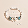 Double Heart Alloy Link Stretch Anklets WGCB0A2-01-2