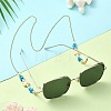 Synthetic Turquoise Tortoise & Glass Seed Beaded Eyeglasses Chains AJEW-EH00394-02-2