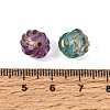Baking Paint and Golden Metal Enlaced Glass Beads GL-CBA1477-20-3