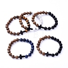 Natural Wood Beads Stretch Bracelets BJEW-JB05231-1