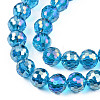 Electroplate Transparent Glass Beads Strands EGLA-N002-46-H06-3