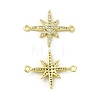 Brass Micro Pave Clear Cubic Zirconia Connector Charms KK-E068-VB380-1
