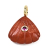 Natural Red Jasper Carved Pendants G-G330-02G-09-1