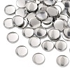 Non-Tarnish Flat Round 304 Stainless Steel Plain Edge Bezel Cups X-STAS-S028-28-5