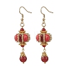 Lantern 304 Stainless Steel Synthetic Imperial Jasper Dangle Earrings EJEW-MZ00609-05-1
