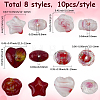 80Pcs 8 Styles Handmade Lampwork Beads LAMP-SC0001-88-2