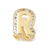 Brass Micro Pave Clear Cubic Zirconia Initial Spacer Bars KK-E802-34G-R-1