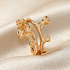 Elegant Geometric Cutout Alloy Cuff Rings with Liquid Rotation Effect YM2798-3-2