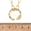 Brass Paperclip Chain Necklaces with Colorful Cubic Zirconia Ring Carabiner Locks for Women NJEW-JN06461-4