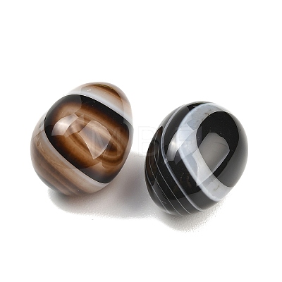Natural Black Banded Agate(Dyed & Heated) Egg Stone GG-L654-H02-10-1