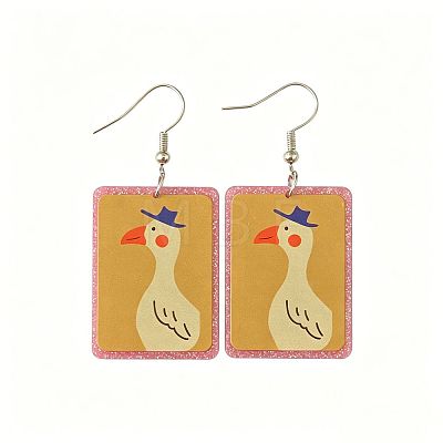 Acrylic Glitter Powder Dangle Earrings for Women WGA022A-01-1