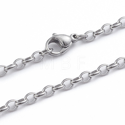 304 Stainless Steel Cable Chains Necklaces NJEW-L173-007-P-1