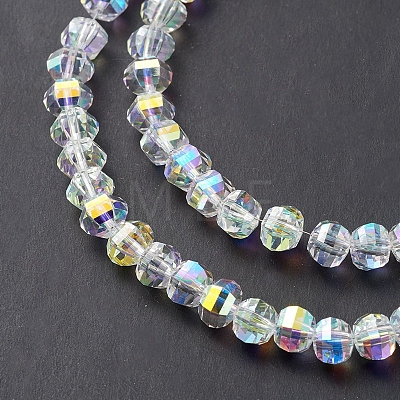 Electroplate Transparent Glass Beads Strands EGLA-K015-13G-1