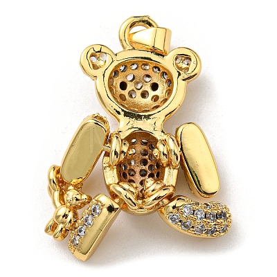 Brass with Cubic Zirconia Pendants X-KK-K341-37G-1