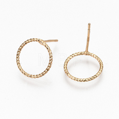 Brass Stud Earrings EJEW-N018-006-NF-1