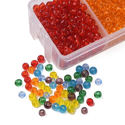 1561Pcs 7 Colors 8/0 Transparent Glass Seed Beads SEED-FS0001-08-1