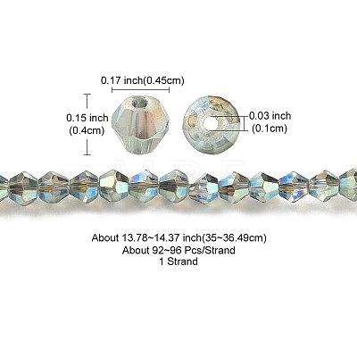 Transparent Electroplate Glass Bead Strands EGLA-YW0001-50A-1