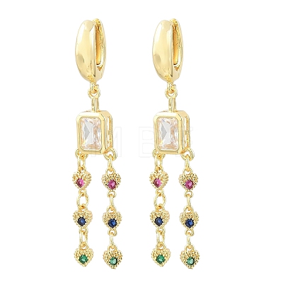 Brass Micro Pave Cubic Zirconia Chandelier Earrings KK-CBA8324-15G-1
