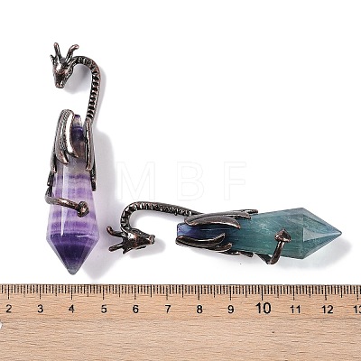 Natural Fluorite Faceted Pointed Bullet Big Pendants G-L524-19R-13-1