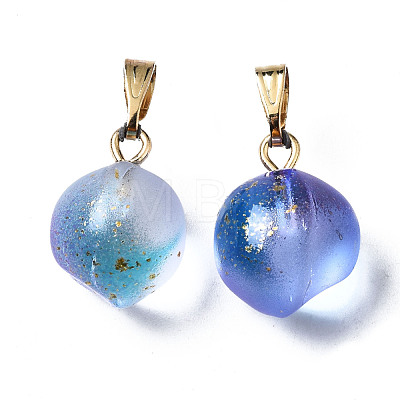 Two Tone Transparent Spray Painted Glass Pendants X-GLAA-N035-015-C06-1