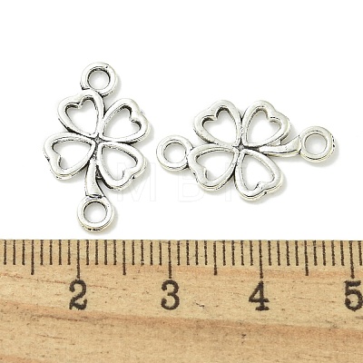 Tibetan Style Alloy Shamrock Connector Charms TIBE-I026-6013AS-1