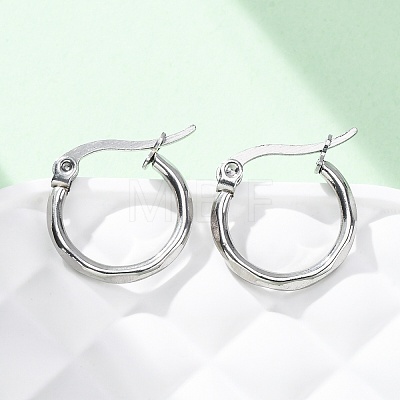 304 Stainless Steel Hoop Earrings EJEW-D195-M-1
