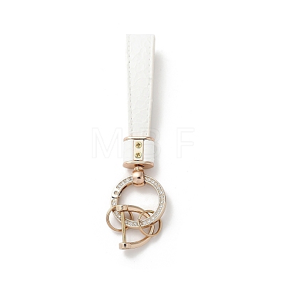 Microfiber & Zinc Alloy & Crystal Rhinestone Keychain KEYC-G062-01D-1