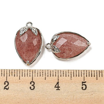 Natural Strawberry Quartz Faceted Pendants X-G-M431-06P-06-1