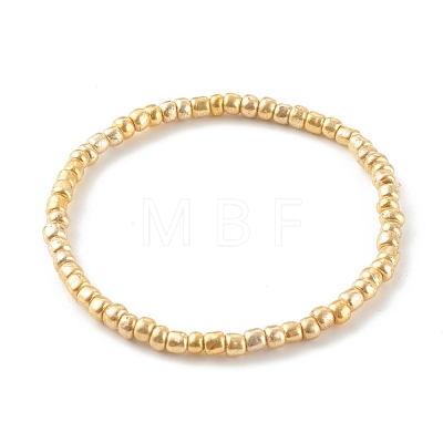 Electroplate Round Glass Seed Bead Stretch Bracelets BJEW-JB06328-01-1
